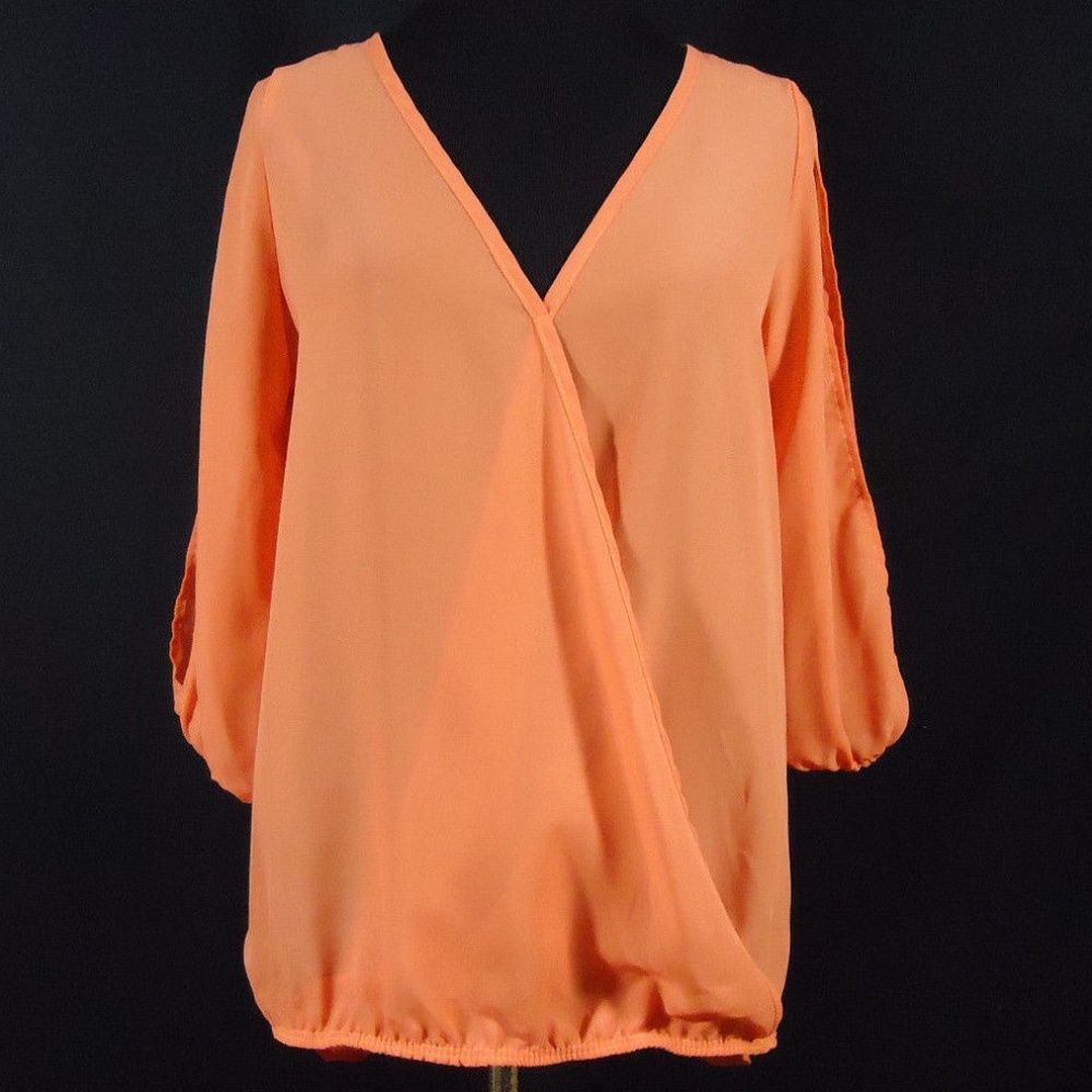Manito High Low Sheer V-Neck Blouse
